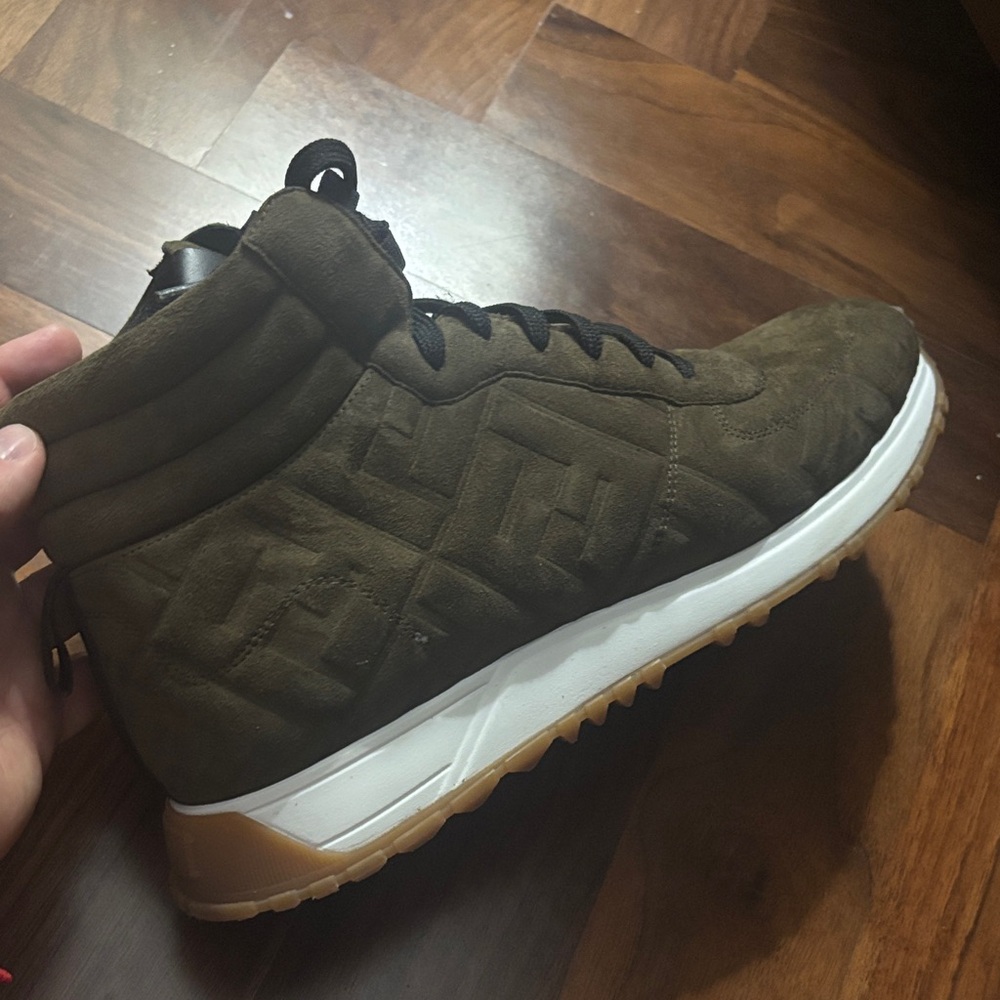 Men's Fendi Forest Green Suede Boots